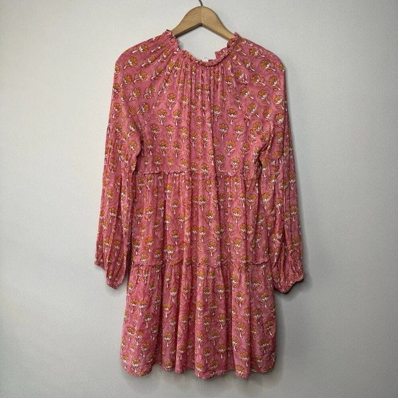 J Marie Tiered Ruffle Mine Short Floral Dress sz S Pink - Picture 7 of 7